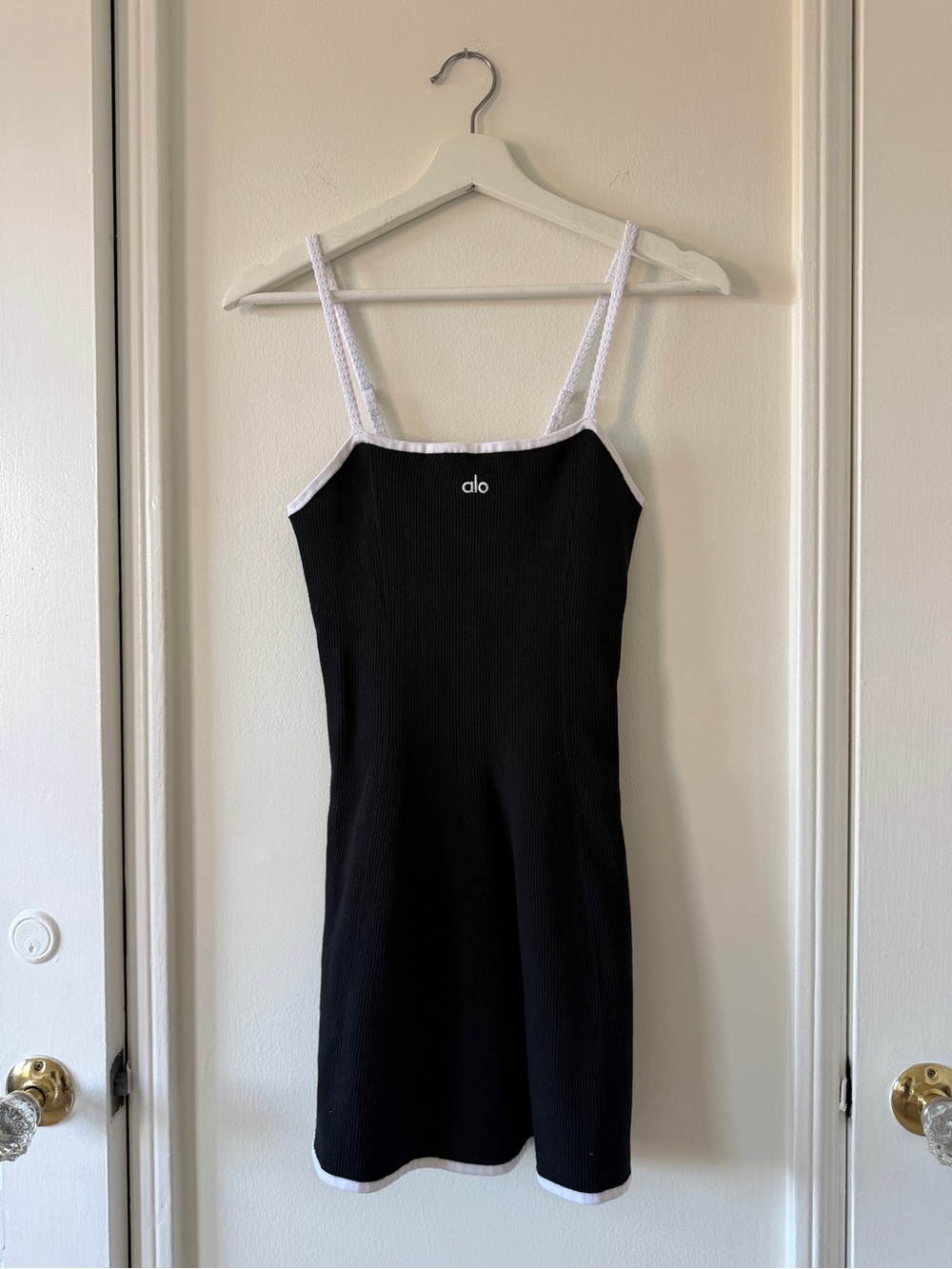 ALO *NWOT* Black / White Highline Ribbed Sweater Knit Dress
